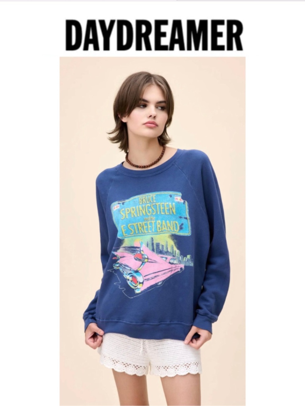 Daydreamer Springsteen Born in the USA Vintage Raglan Crewneck Sweatshirt
